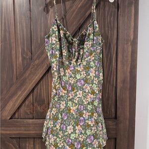 Floral Camisole Dress with Spaghetti Straps